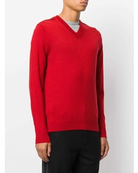 roter Pullover mit einem V-Ausschnitt von Pringle Of Scotland