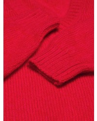 roter Pullover mit einem V-Ausschnitt von Prada