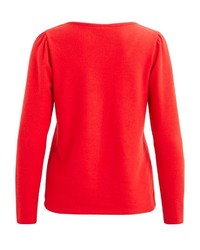 roter Pullover mit einem V-Ausschnitt von Vila