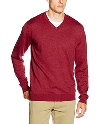 roter Pullover mit einem V-Ausschnitt von Wrangler