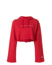 roter Pullover mit einer Kapuze von Chiara Ferragni