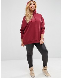 roter Pullover mit einer Kapuze von Asos