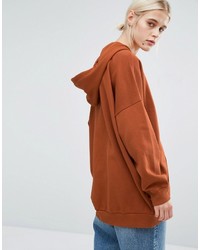 roter Pullover mit einer Kapuze von Monki