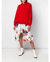 roter Pullover mit einer Kapuze von MSGM