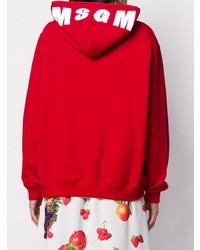 roter Pullover mit einer Kapuze von MSGM