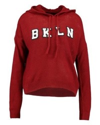 roter Pullover mit einer Kapuze von Jennyfer