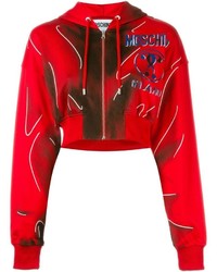 roter Pullover mit einer Kapuze von Moschino