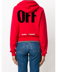 roter Pullover mit einer Kapuze von Off-White