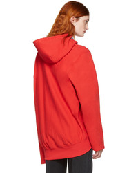 roter Pullover mit einer Kapuze von Vetements