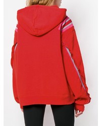 roter Pullover mit einer Kapuze von Facetasm