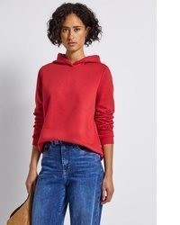roter Pullover mit einer Kapuze von STREET ONE