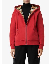 roter Pullover mit einer Kapuze von Burberry