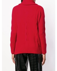 roter Pullover mit einer weiten Rollkragen von Philo-Sofie