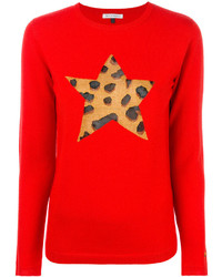 roter Pullover mit Leopardenmuster von Bella Freud