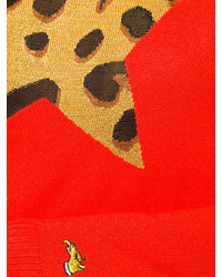 roter Pullover mit Leopardenmuster von Bella Freud