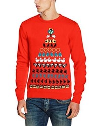 roter Pullover mit Weihnachten Muster von Run & Fly