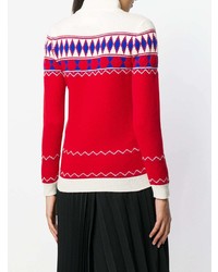 roter Rollkragenpullover mit Argyle-Muster von Maison Margiela