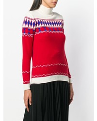 roter Rollkragenpullover mit Argyle-Muster von Maison Margiela