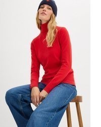 roter Rollkragenpullover von bonprix