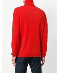 roter Rollkragenpullover von Roberto Collina