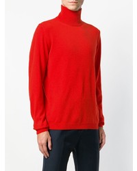 roter Rollkragenpullover von Roberto Collina