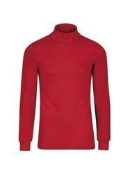 roter Rollkragenpullover von Trigema