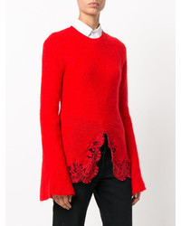 roter Spitze Pullover mit einem Rundhalsausschnitt von Givenchy