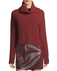 roter Strick kurzer Pullover