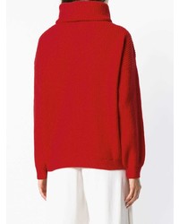 roter Strick Oversize Pullover von Opportuno