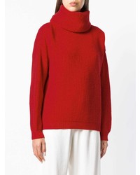 roter Strick Oversize Pullover von Opportuno