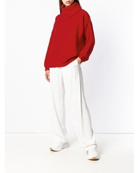 roter Strick Oversize Pullover von Opportuno