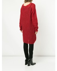 roter Strick Oversize Pullover von Uma Wang