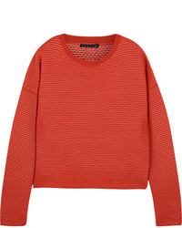 roter Strick Oversize Pullover von Theory