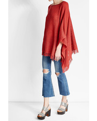 roter Strick Poncho