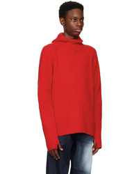 roter Strick Pullover mit einem Kapuze von Ader Error