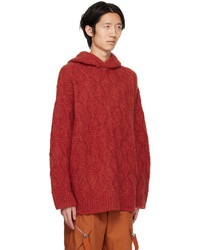 roter Strick Pullover mit einem Kapuze von GAUCHERE