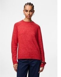 roter Strick Pullover von Pieces