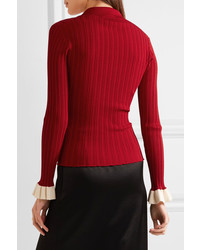 roter Strick Pullover von Esteban Cortazar