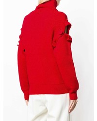 roter Strick Rollkragenpullover von Maison Flaneur