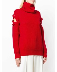 roter Strick Rollkragenpullover von Maison Flaneur