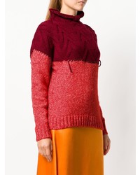 roter Strick Rollkragenpullover von Tela