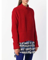 roter Strick Rollkragenpullover von MSGM