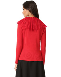 roter Strick Spitzepullover von Nina Ricci