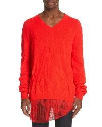 roter Strick Strickpullover
