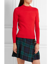 roter Strick Wollpullover von Carven