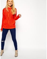 roter Strickpullover von Asos