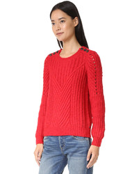 roter Strickpullover