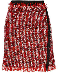 roter Tweed Minirock von Lanvin