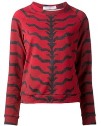 roter und schwarzer bedruckter Pullover mit einem Rundhalsausschnitt von Altuzarra