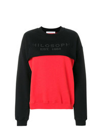 roter und schwarzer Oversize Pullover